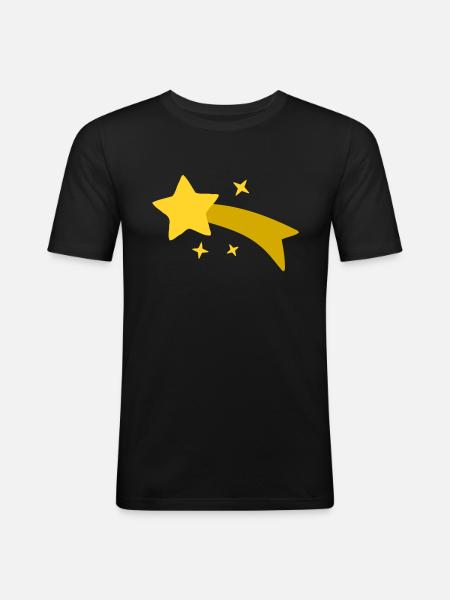 Sternschnuppe Sterne Sternchen - Männer Slim Fit T-Shirt - Schwarz