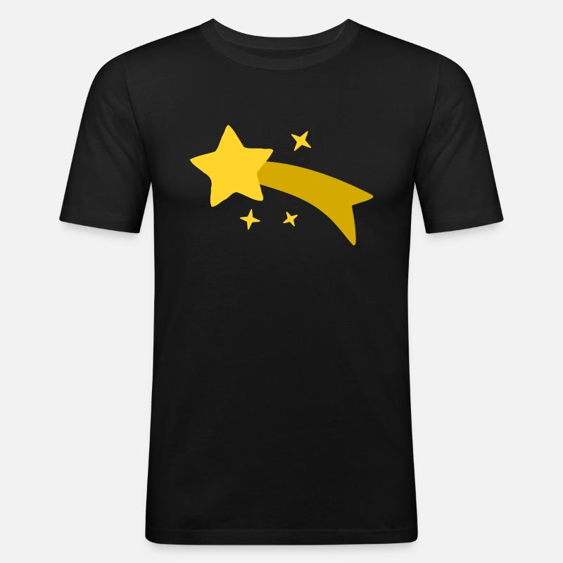 Sternschnuppe Sterne Sternchen - Männer Slim Fit T-Shirt - Schwarz