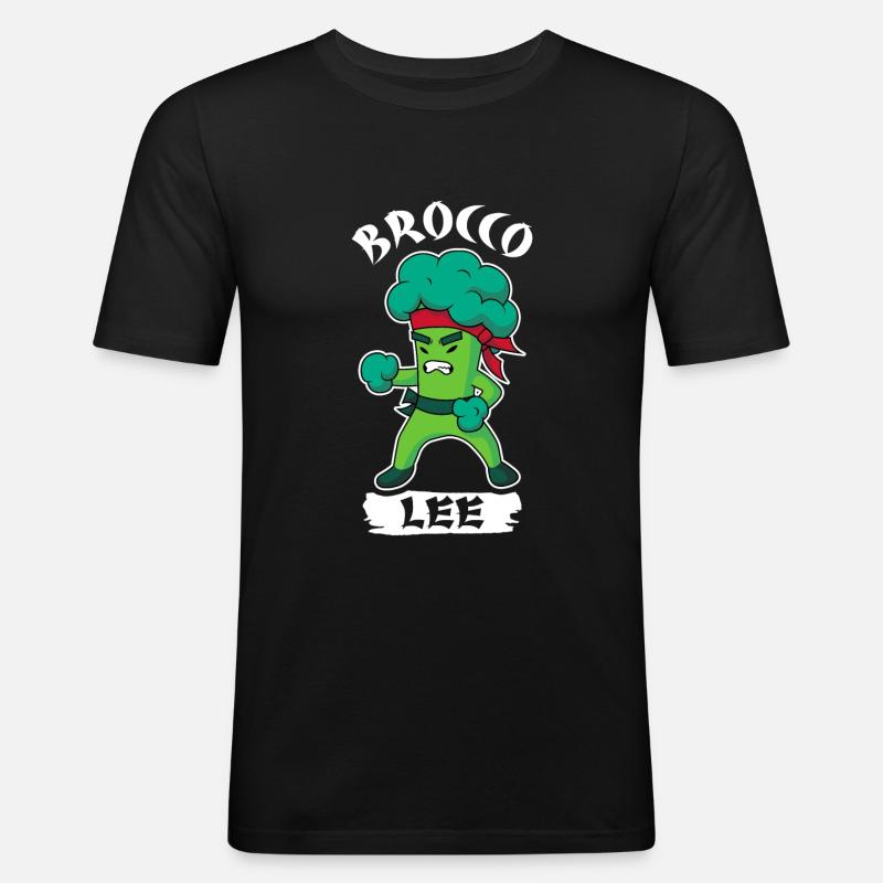 Brocco Lee Broccoli Meme - Männer Slim Fit T-Shirt - Schwarz