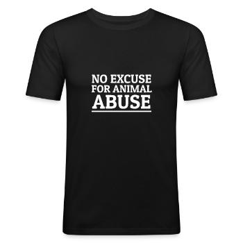 Tierquälerei stoppen Tierrechte Tierschutz Vegan - Männer Slim Fit T-Shirt - Schwarz - Vorne - Nik (191cm)
