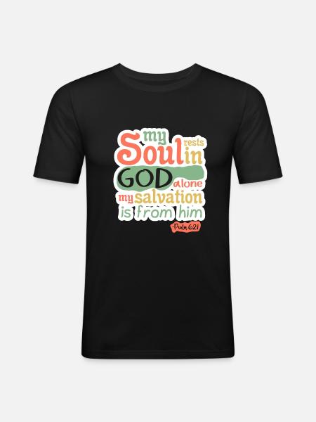 Bibelvers - Männer Slim Fit T-Shirt - Schwarz