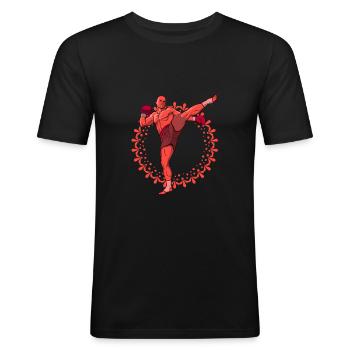 Kickboxing - Men's Slim Fit T-Shirt - black - Front - Nik (191cm)