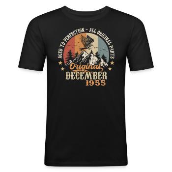 Décembre 1955 Jubilé 1955 Légendes Décembre - T-shirt près du corps Homme - noir - Devant - Nik (191cm)