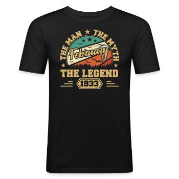 Birthday present - born in February 1933 - Men's Slim Fit T-Shirt - black - Front - Nik (191cm)
