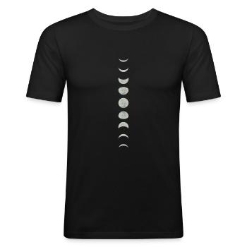 Spiritual Yoga Moon - Männer Slim Fit T-Shirt - Schwarz - Vorne - Nik (191cm)
