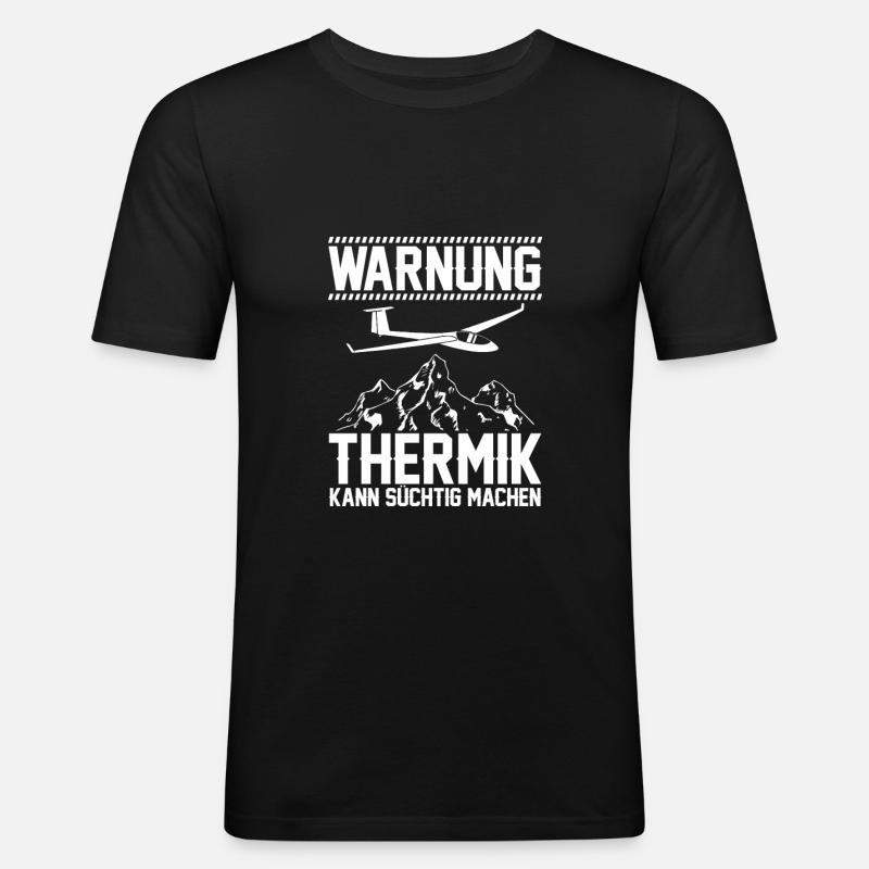 Segelflugzeug - Männer Slim Fit T-Shirt - Schwarz