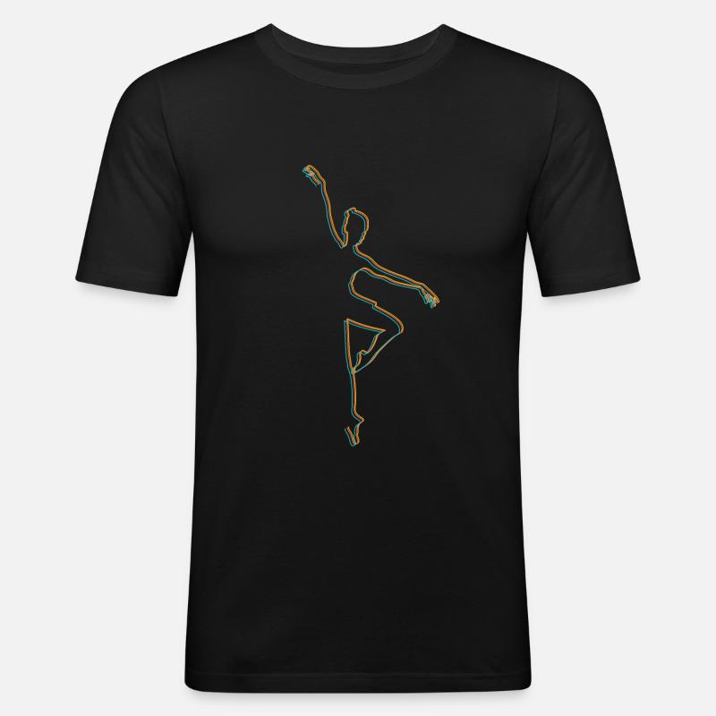 Einfaches Ballett - Männer Slim Fit T-Shirt - Schwarz