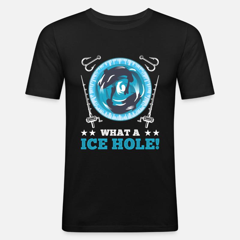 Nice Eisangeln - Männer Slim Fit T-Shirt - Schwarz