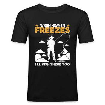 Funny fishing sky - Men's Slim Fit T-Shirt - black - Front - Nik (191cm)