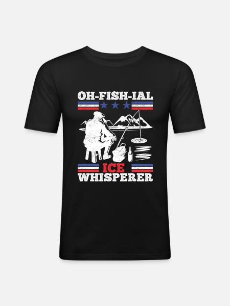 Ofishial Eisangler - Männer Slim Fit T-Shirt - Schwarz