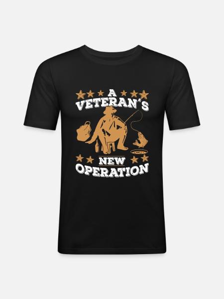 Ange vétéran - T-shirt près du corps Homme - noir