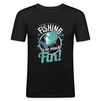 Plaisir des nageoires de poisson - T-shirt près du corps Homme - noir - Devant - Nik (191cm)