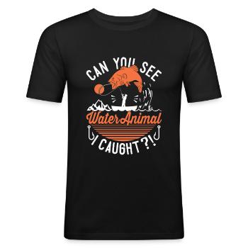 What a Fish - Men's Slim Fit T-Shirt - black - Front - Nik (191cm)