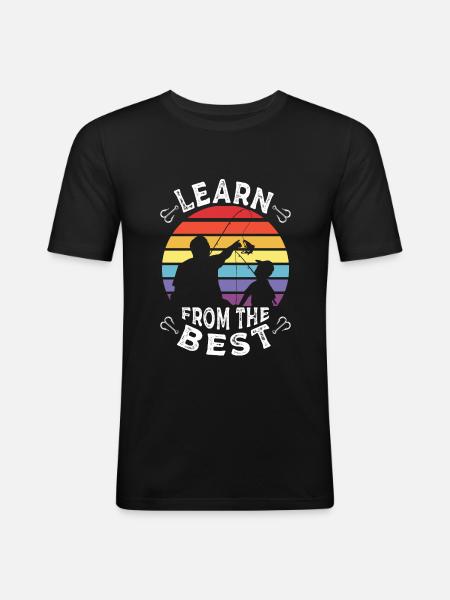 Papa Pêche - T-shirt près du corps Homme - noir