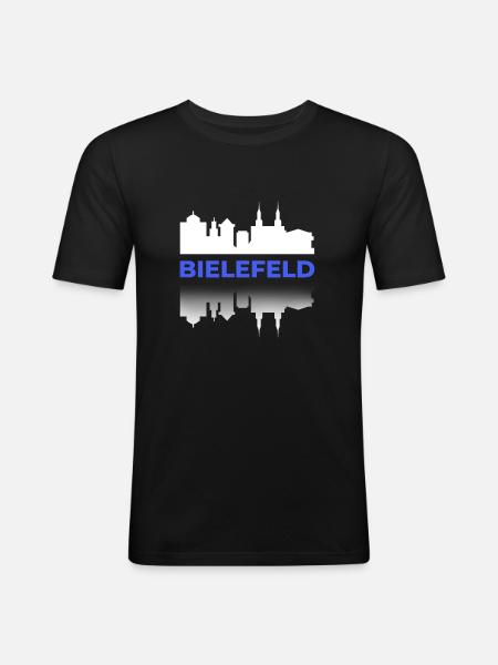 Bielefeld Blå tyska städer Resa NRW Plats Stad - Slim Fit T-shirt herr - svart