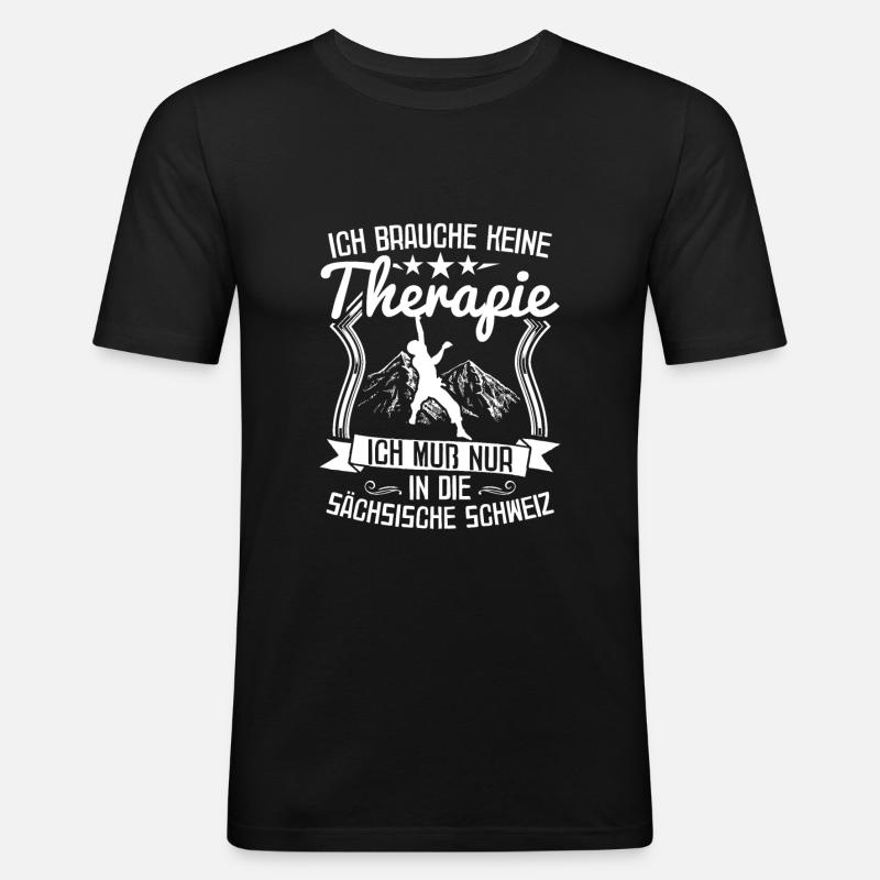 Klettern Kletterer Sächsische Schweiz Bouldern - Männer Slim Fit T-Shirt - Schwarz