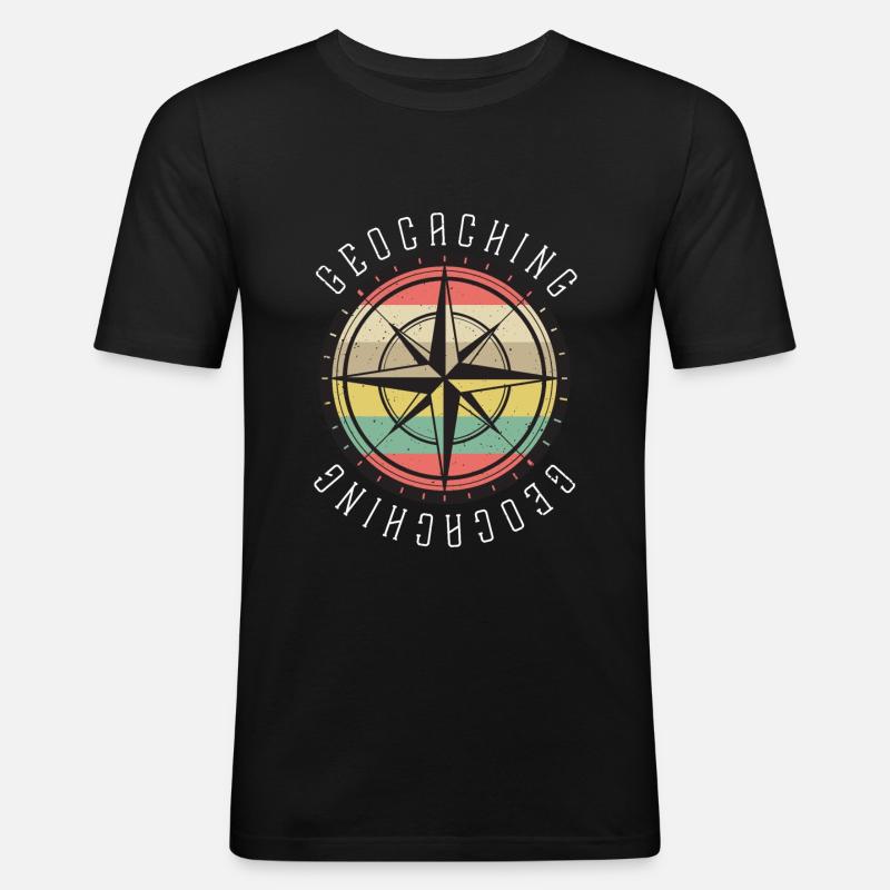 Geocacher Geocaching Cache Geschenk - Männer Slim Fit T-Shirt - Schwarz