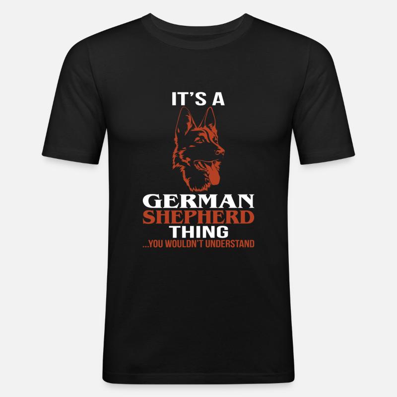 Deutscher Schäferhund - Männer Slim Fit T-Shirt - Schwarz