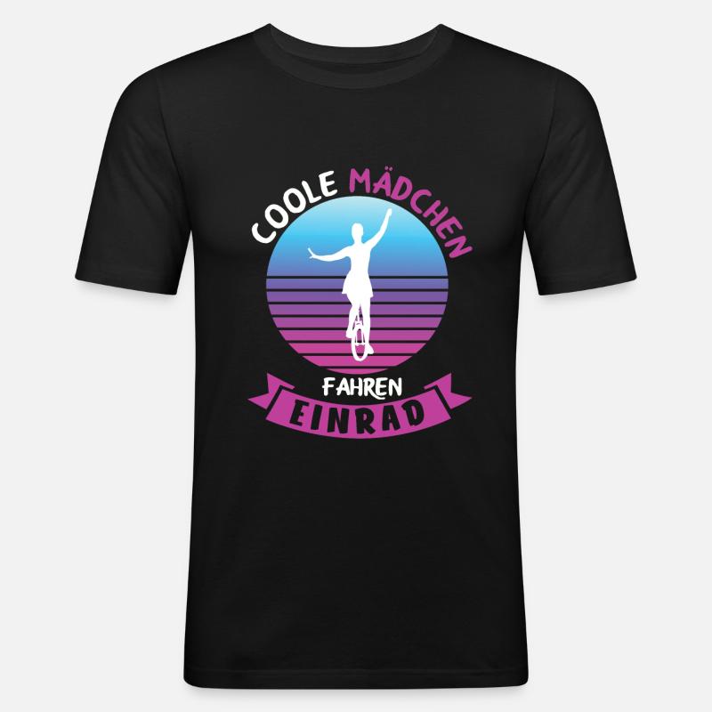 Einrad Unicycle Einradfahrerin Geschenkidee - Männer Slim Fit T-Shirt - Schwarz