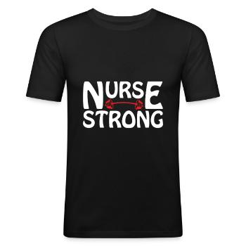 Krankenpfleger Krankenschwester - Männer Slim Fit T-Shirt - Schwarz - Vorne - Nik (191cm)