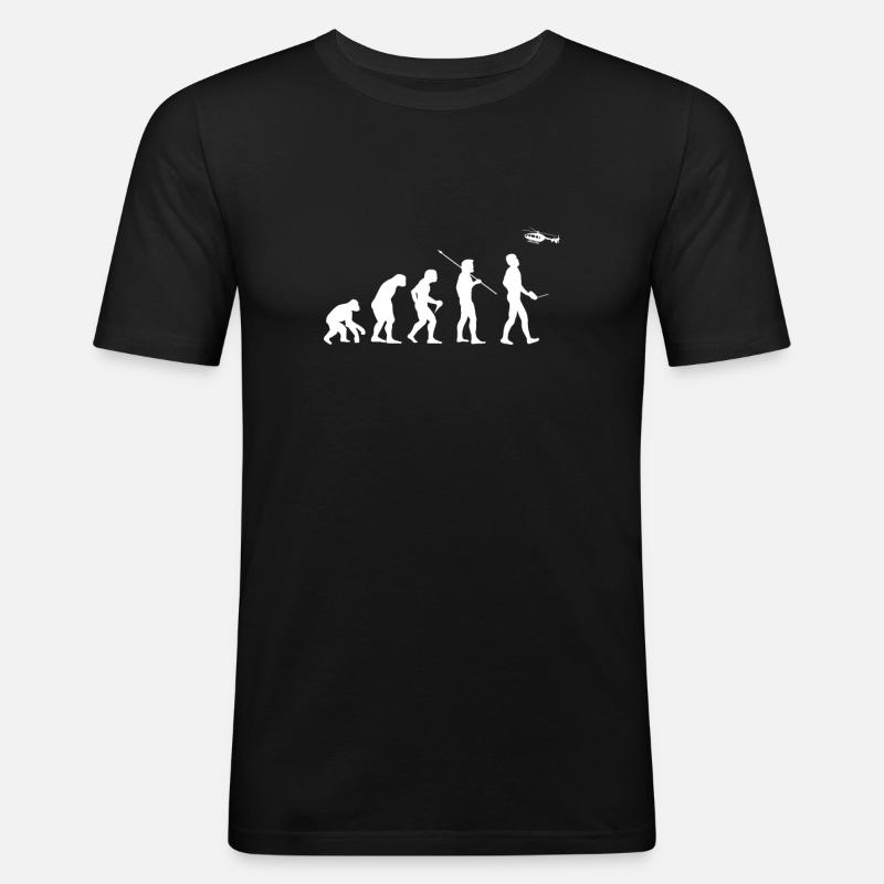Hubschrauber Modellflug Heli Helikopter Evolution - Männer Slim Fit T-Shirt - Schwarz