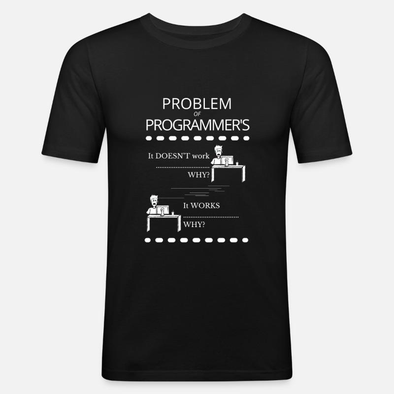Lustiges Programmierer Problem - Männer Slim Fit T-Shirt - Schwarz