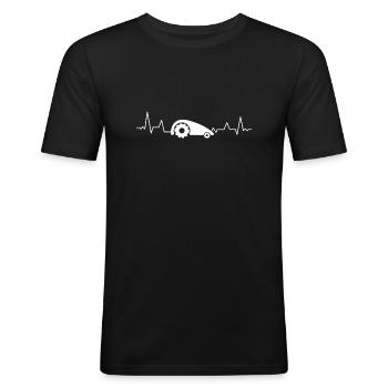 Tondeuse à gazon robot pulsé tondeuse à gazon robotique - T-shirt près du corps Homme - noir - Devant - Nik (191cm)