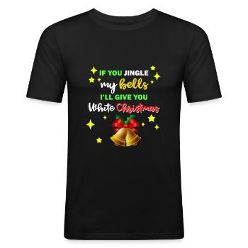 Funny Christmas sayings - Men's Slim Fit T-Shirt - black - Front - Nik (191cm)