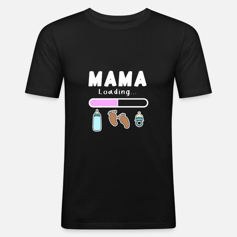 werdende Mutter - Mama wird geladen - Männer Slim Fit T-Shirt - Schwarz