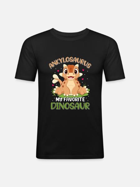Ankylosaurus Dinosaur Gift Kids - Men's Slim Fit T-Shirt - black