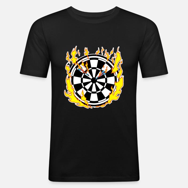 Jeu de fléchettes en feu - T-shirt près du corps Homme - noir