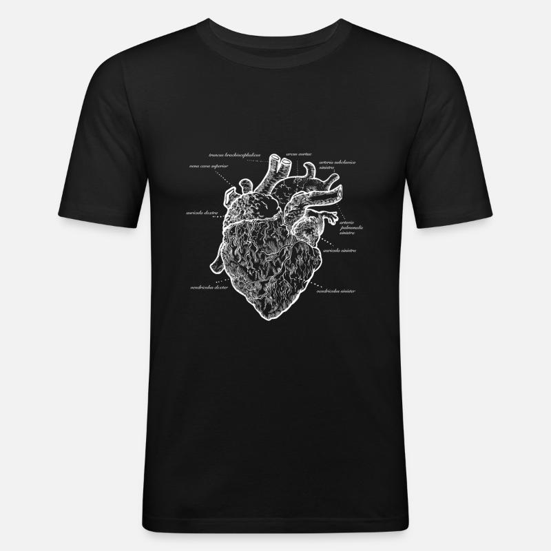 Anatomisches herz - Männer Slim Fit T-Shirt - Schwarz