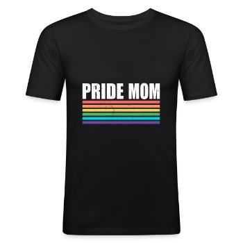Pride Mom - LGBT Gay Pride Month Community - Men's Slim Fit T-Shirt - black - Front - Nik (191cm)