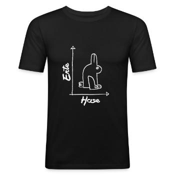 Math Duck Rabbit Mathematics Lessons Fun - Men's Slim Fit T-Shirt - black - Front - Nik (191cm)