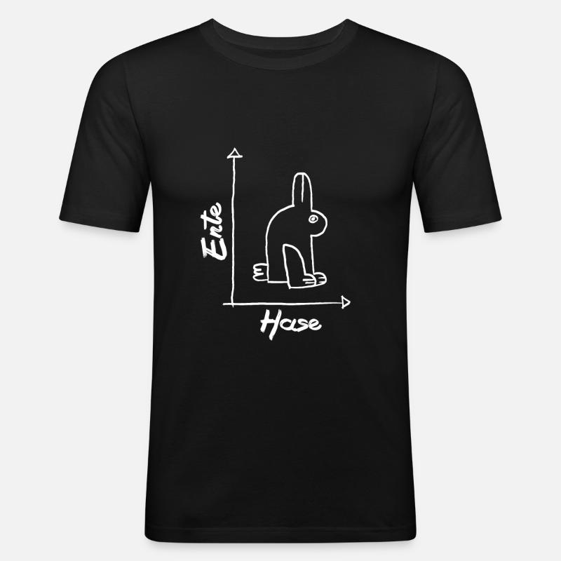 Math Duck Rabbit Mathematics Lessons Fun - Men's Slim Fit T-Shirt - black