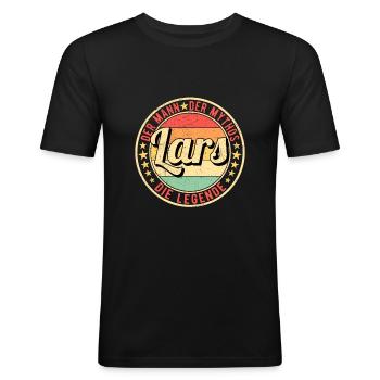 Lars Der Mann Der Mythos Die Legende - Männer Slim Fit T-Shirt - Schwarz - Vorne - Nik (191cm)