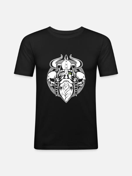 Odin und seine Totenköpfe - Men's Slim Fit T-Shirt - black