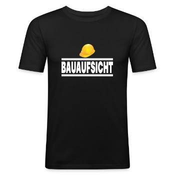 Bauaufsicht Bauherr Handwerker Baustelle Geschenk - Männer Slim Fit T-Shirt - Schwarz - Vorne - Nik (191cm)