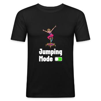 Saut trampoline jumpstyle hopping sport - T-shirt près du corps Homme - noir - Devant - Nik (191cm)