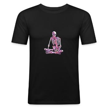 squelette - T-shirt près du corps Homme - noir - Devant - Nik (191cm)