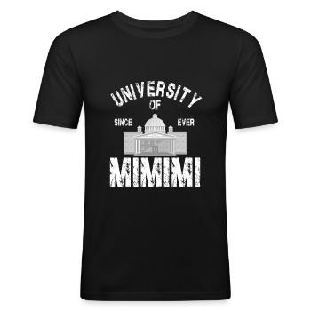 Université de Mimimi - T-shirt près du corps Homme - noir - Devant - Nik (191cm)