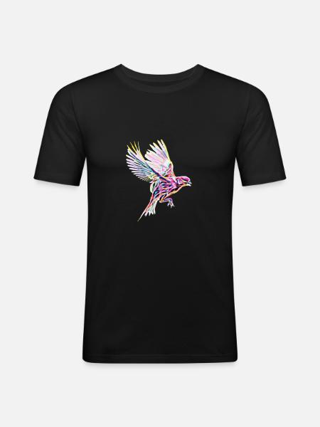 oiseau - T-shirt près du corps Homme - noir