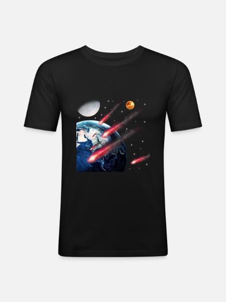 space - Men's Slim Fit T-Shirt - black