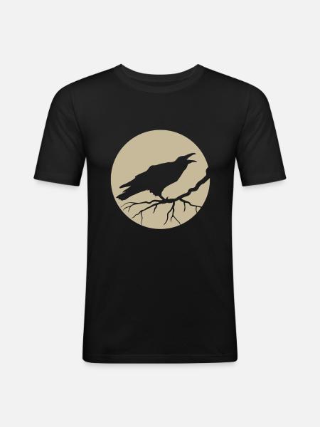 Raabe - Goth Gothic Gothicshirt - Männer Slim Fit T-Shirt - Schwarz