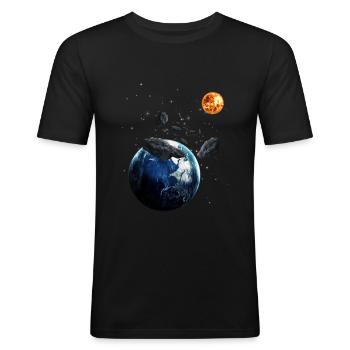 univers - T-shirt près du corps Homme - noir - Devant - Nik (191cm)