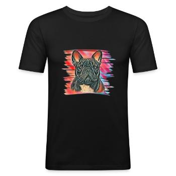 French bulldog - Men's Slim Fit T-Shirt - black - Front - Nik (191cm)