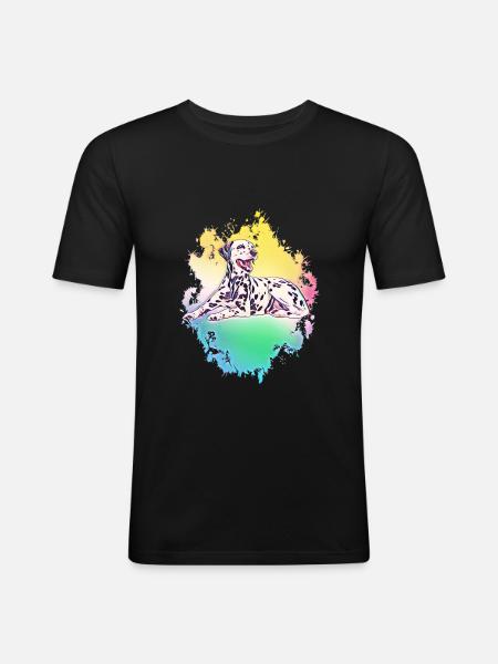 Dalmatiner - Männer Slim Fit T-Shirt - Schwarz