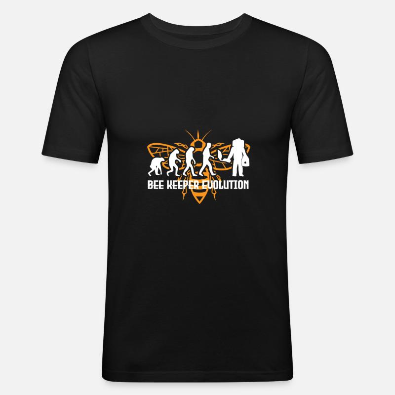 Evolution Imker - Männer Slim Fit T-Shirt - Schwarz
