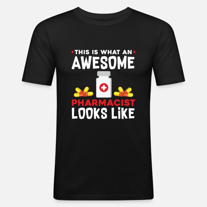 Awsome Apotheker - Männer Slim Fit T-Shirt - Schwarz