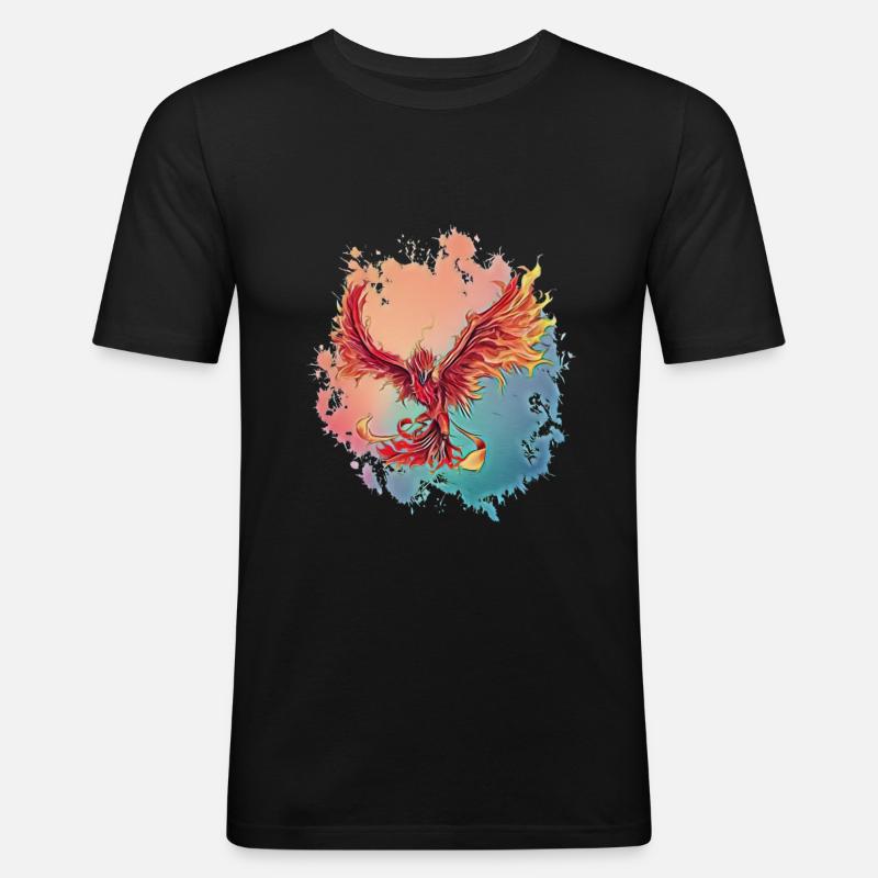 Phönix - Männer Slim Fit T-Shirt - Schwarz